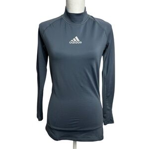 adidas Women’s Athletic Women’s Mock Turtleneck Top Sz Small Color Blue LS